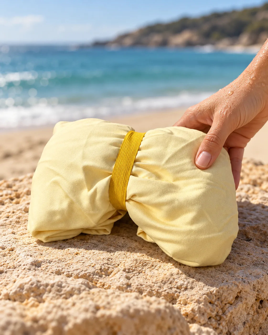 Cuttle Hood folded into its compact carry form