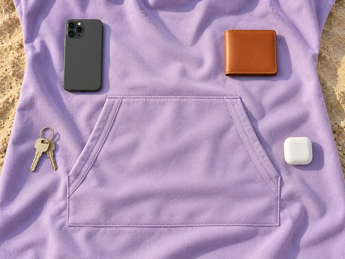 Everyday essentials in a Cuttle Hood pocket